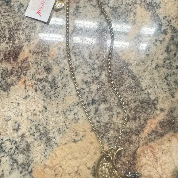 Betsey Johnson Heavens to Betsey Cow Jumped Over the Moon Necklace Celestial - Picture 8 of 8